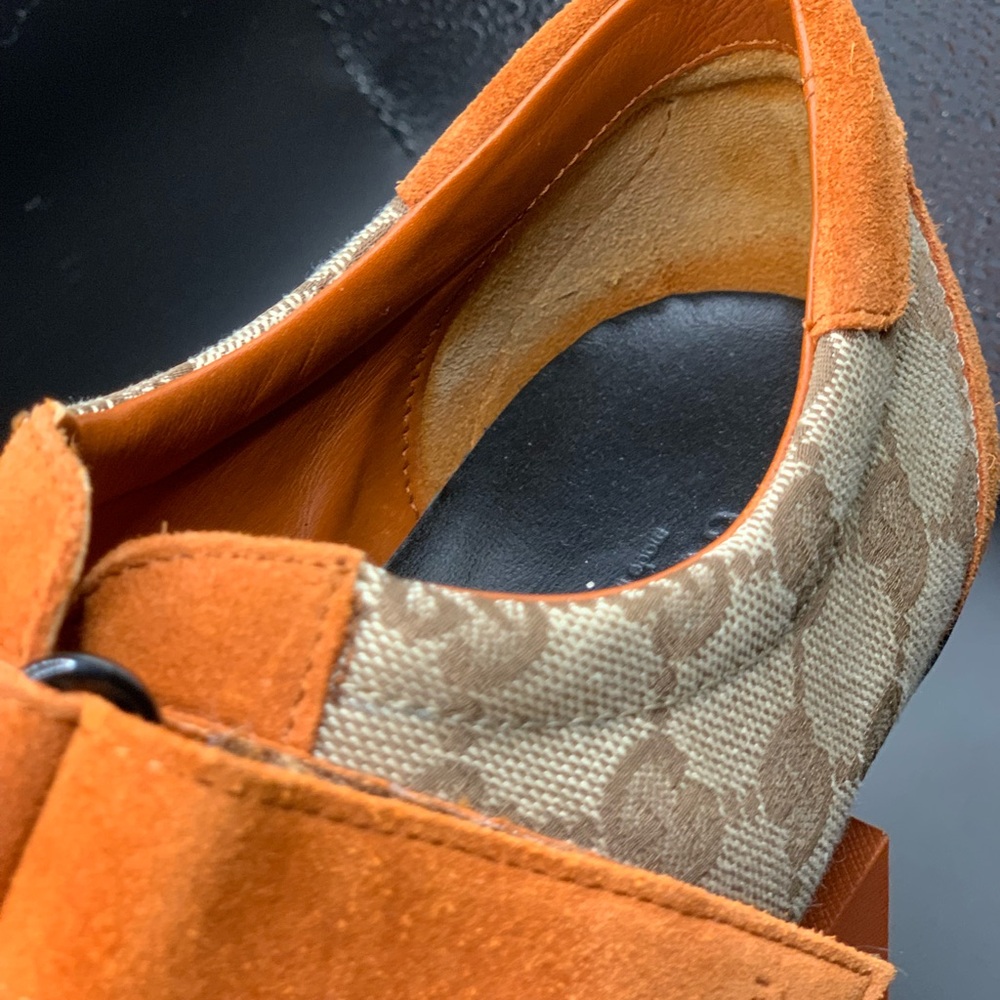 Gucci Orange Suede & GG Canvas Sneakers - Picture 7 of 15